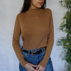silk ribbed long sleeve turtleneck | S